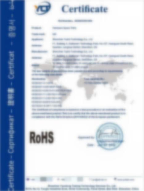 RoHS Compliant: Certificate