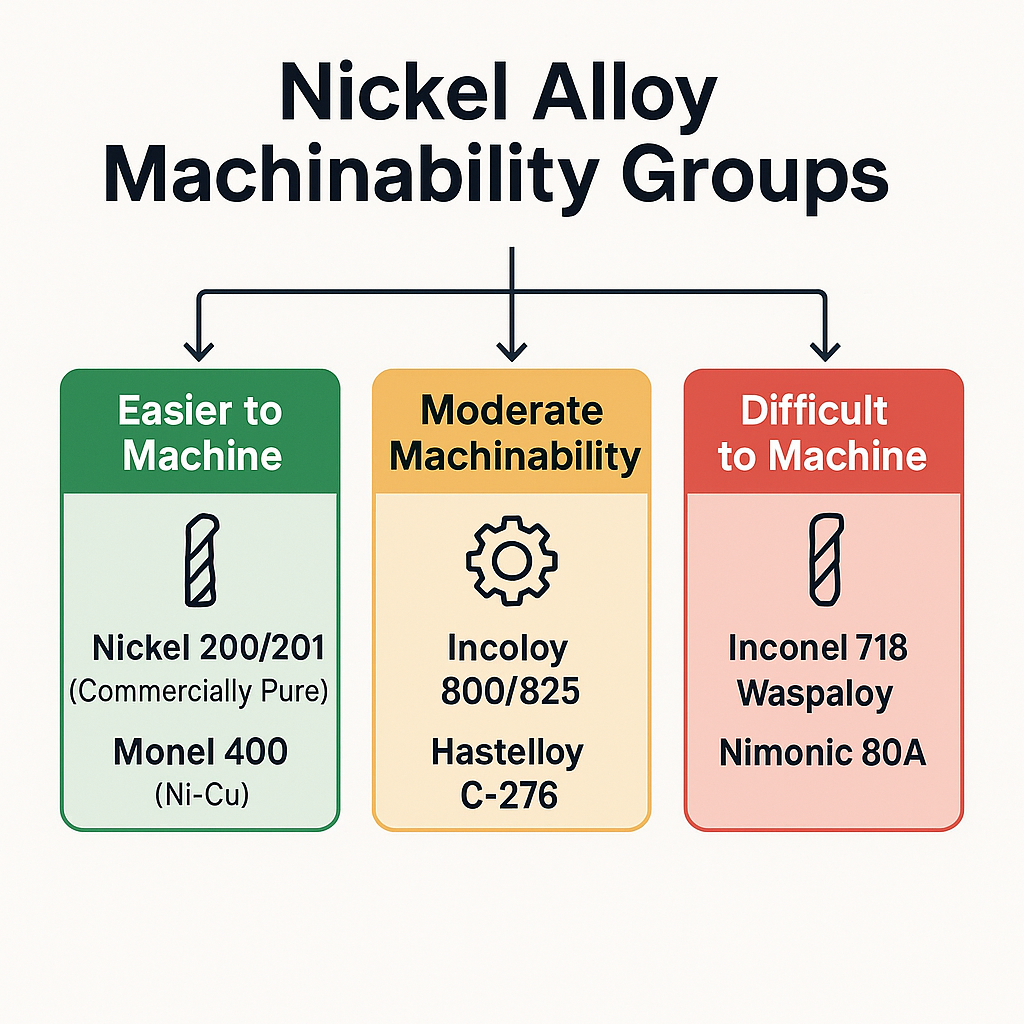 nickel alloys machinability groups