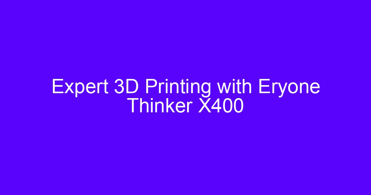 Eryone Thinker X400 3D printer for professional print operations