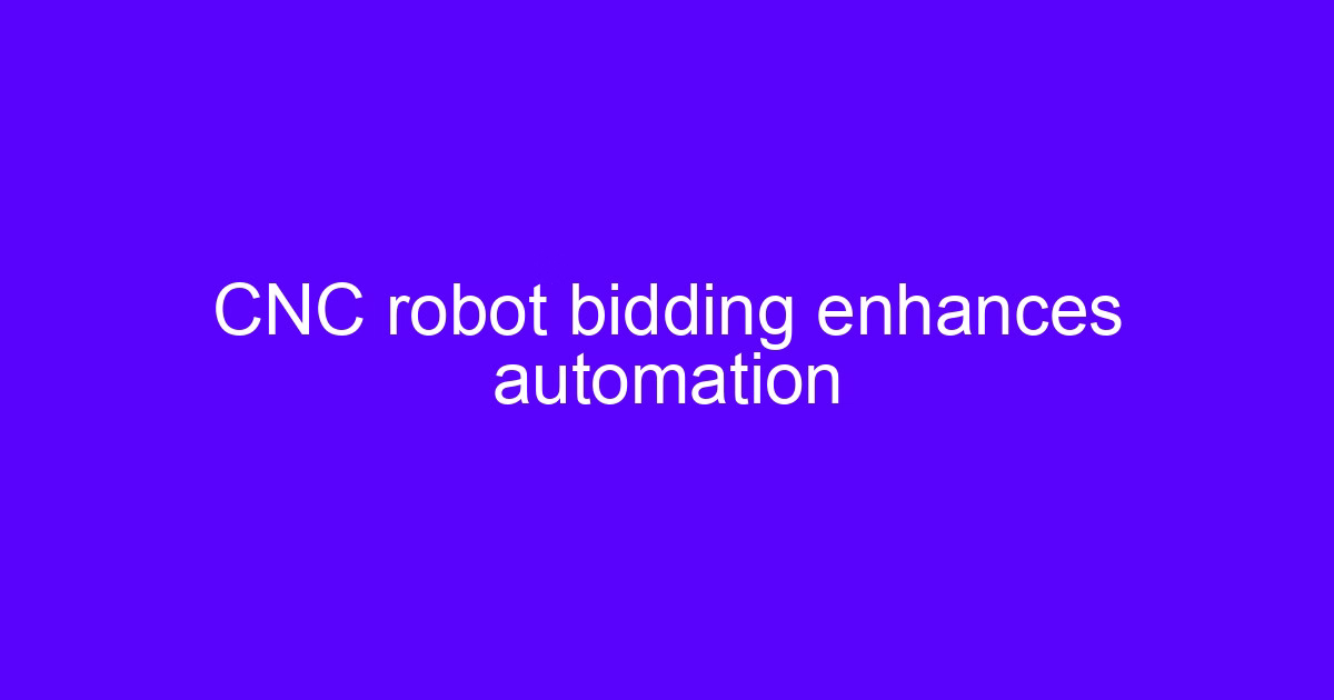 CNC robot bidding enhances automation on a machining cell