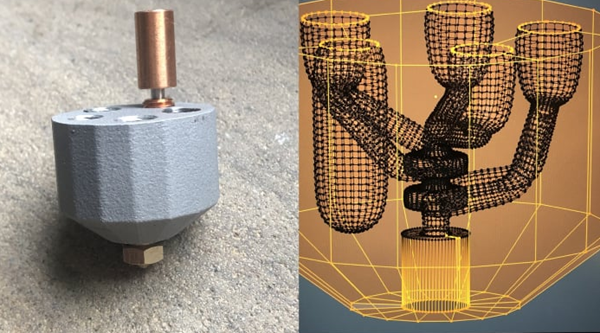 Rotating nozzle helps reduce filament waste when color FDM 3D