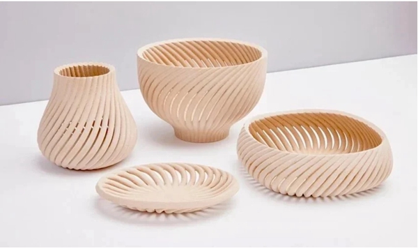 3D printing in wood manufacturing of different craft objects