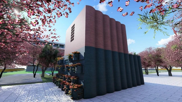 Shanghai construction site 3D printing a habitable and deliverable two story