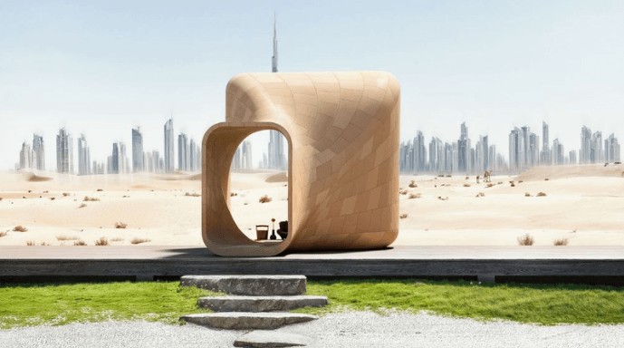 The Warp, a Japanese tea room made from recycled wood and 3D printed