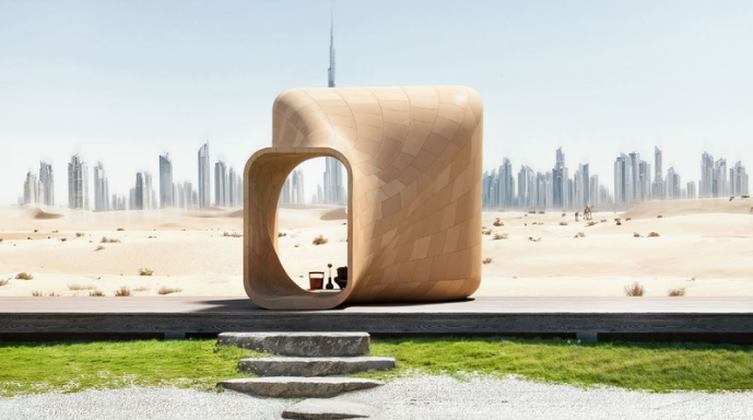 The Warp a Japanese tea room made from recycled wood
