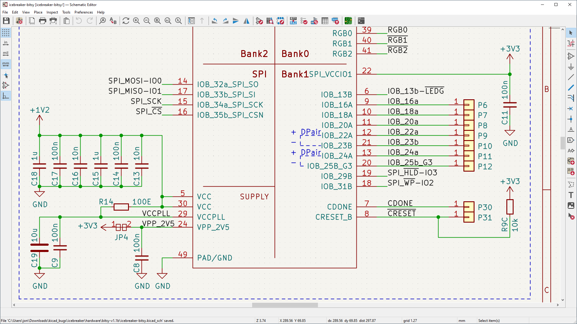 Kicad right assistant for the design of light electronic circuits