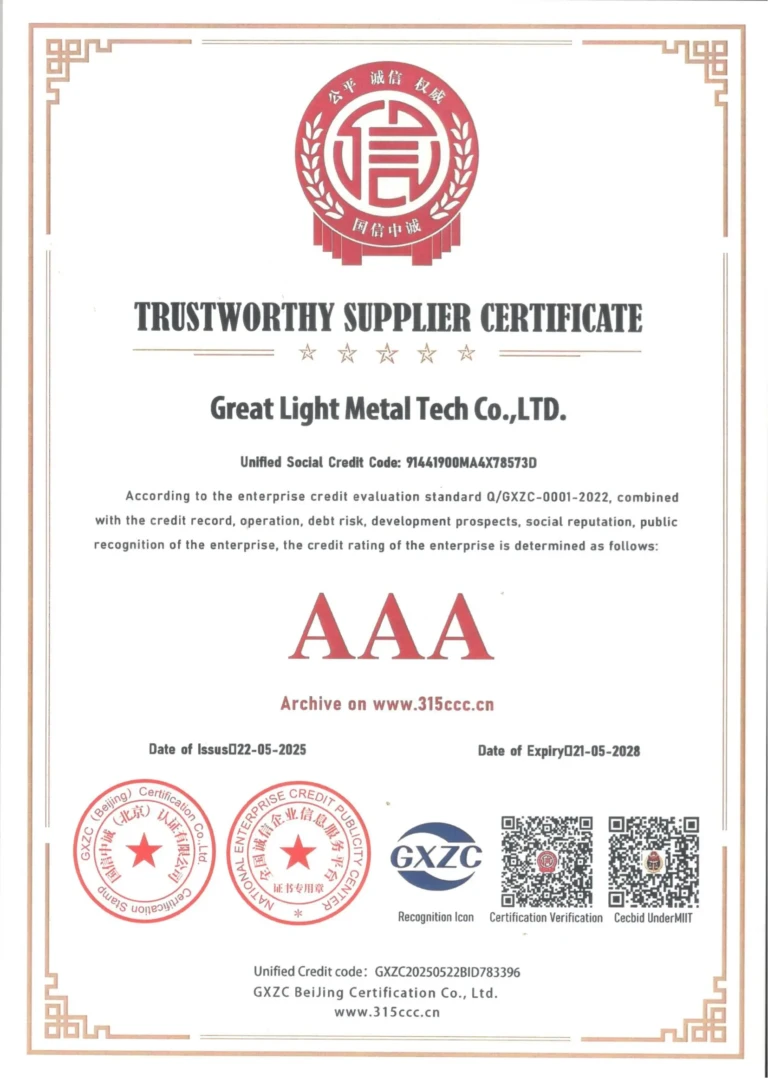 TRUSTWORTHY SUPPLIER CERTIFICATE