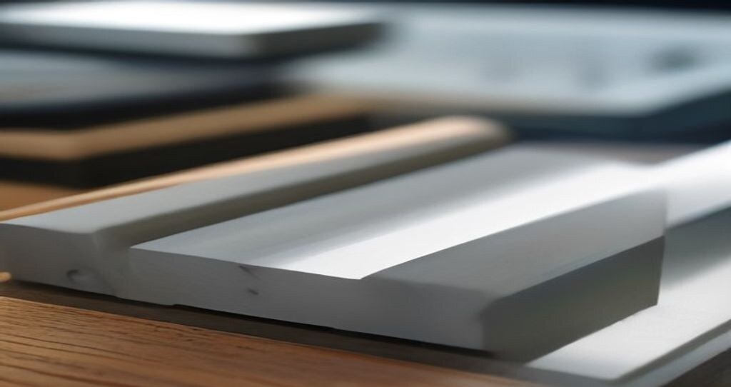 Cad Design For CNC Machine — Machined aluminum brackets arranged on a wooden workbench beside digital calipers