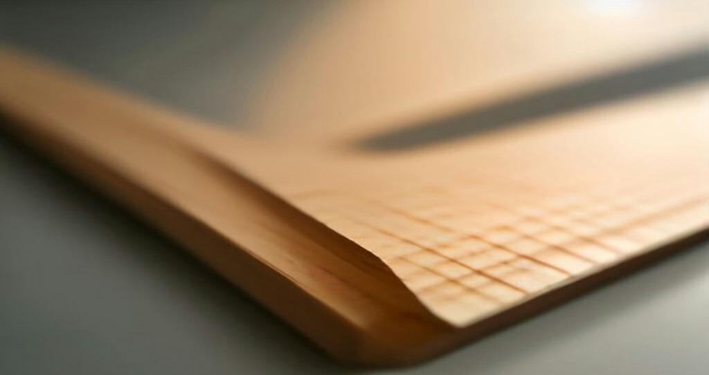 CNC Machine For Acrylic Cutting — Close-up of a custom plywood fixture holding thin acrylic sheet