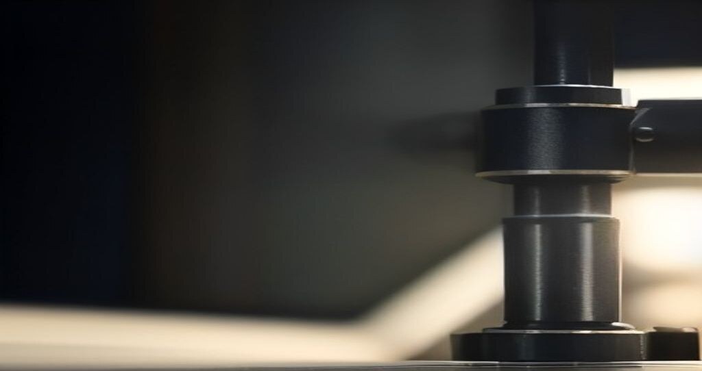CNC Machine For Automotive Industry — Close-up of hydraulic fixture clamping a steel bracket on machine table