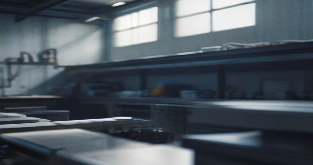CNC Machines Online — Row of freshly machined aluminum brackets arranged on a workshop bench under bright light