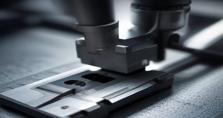 CNC Metal Cutting Machines — Close-up of a CNC milling machine cutting a shiny aluminum block with coolant spray