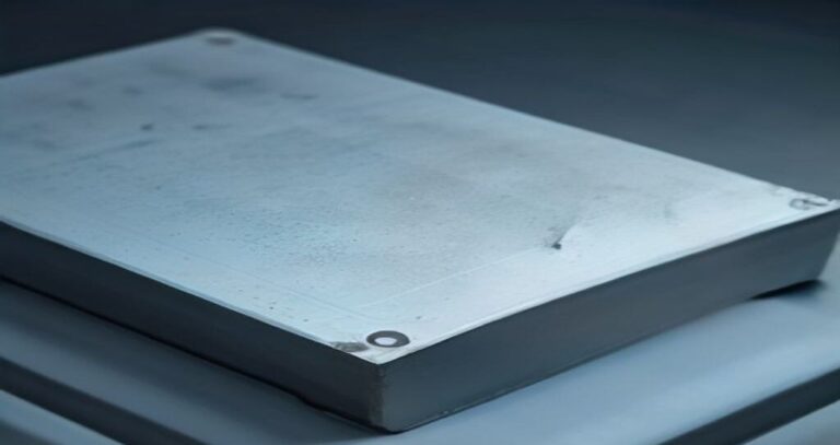 Custom CNC Machining System For Large Parts — Large steel block clamped on CNC table, face mill cutting across top surface