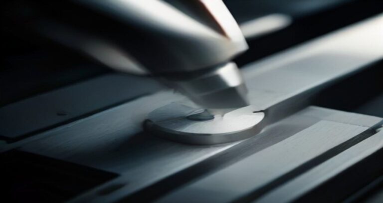 Precision CNC Turning Machines — Close-up of a precision CNC turning machine cutting a shiny metal shaft, chips flying
